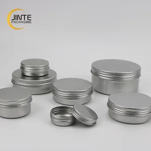 China Suppliers Metal Packaging 100g Silver Aluminum Tin Can Jar