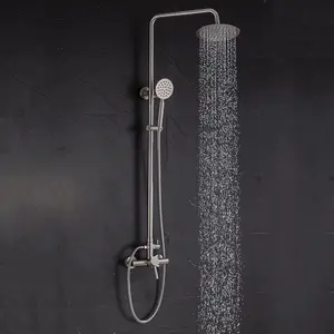 Pommeau de douche carré de 8 pouces, ensemble de bain mural de luxe, ensemble de douche en pluie, robinet de baignoire avec douchette