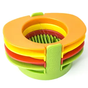 Factory Wholesale Food Grade New Design Plastic and Stainless Steel Multifunctional 4 in 1 Egg Cutter Egg Slicer