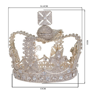 Echsio Corona di Lusso Diadema da Regina Tiara Nuziale all'Ingrosso Corona di Cristallo per Donne Regalo per Signore Nobili BC4590 - Product Image 6