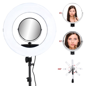 Pour FOSOTO FC-480 96W 480 LED <span class=keywords><strong>RGB</strong></span> 18 pouces anneau lumineux avec support rechargeable et sac pour la photographie - Product Image 3
