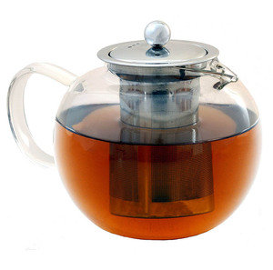 Théière en verre borosilicate écologique de 800 ml avec infuseur, logo personnalisé fait main, en acier inoxydable, pour <span class=keywords><strong>café</strong></span> et infusions festives - Product Image 2
