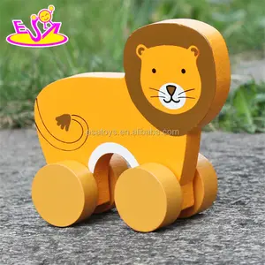 New products kids lion car toy wooden toy plans W04A320