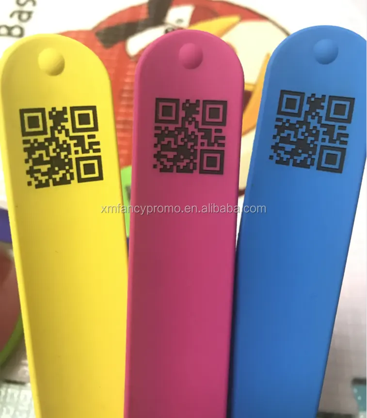 Pulsera de silicona con código QR, logo personalizado promocional, pulsera de escaneo QR impresa