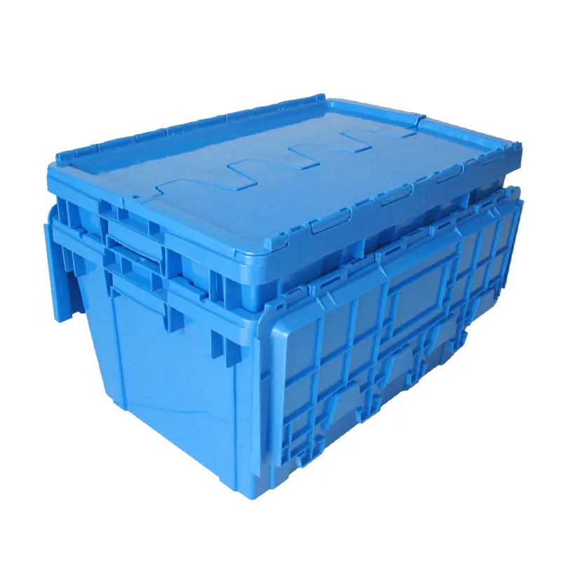 Join Plastic Kratten Op Koop Plastic Moving Dozen Verhuur Hechten Deksel Plastic Bewegende Krat Bevestigd Deksel Container