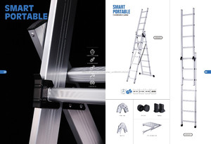 NOUVELLE Pratique <span class=keywords><strong>8</strong></span> mètre pliant en <span class=keywords><strong>aluminium</strong></span> droite échafaudages <span class=keywords><strong>échelle</strong></span> utilisé - Product Image 4