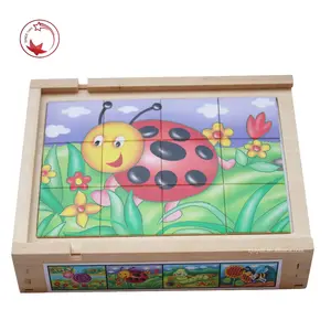 Houten Insecten Magnetische Puzzel 4 In 1 Puzzel Doos Voor Kinderen