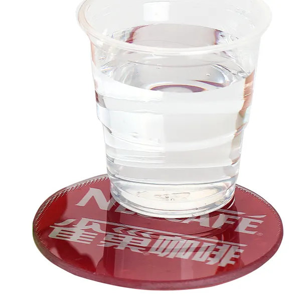 Verre blanc caboteur de tasse de sublimation coaster transparent cercle rond en verre de caboteur