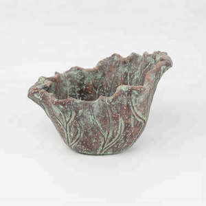 Décoration de jardin en ciment en forme de feuille de lotus de tailles multiples Pot de fleur Décoration intérieure et extérieure Jardinière en béton - Product Image 2