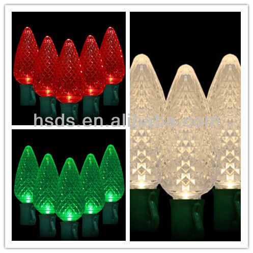 C9 из светодиодов лампочка клубника изменение цвета из светодиодов рождественские огни