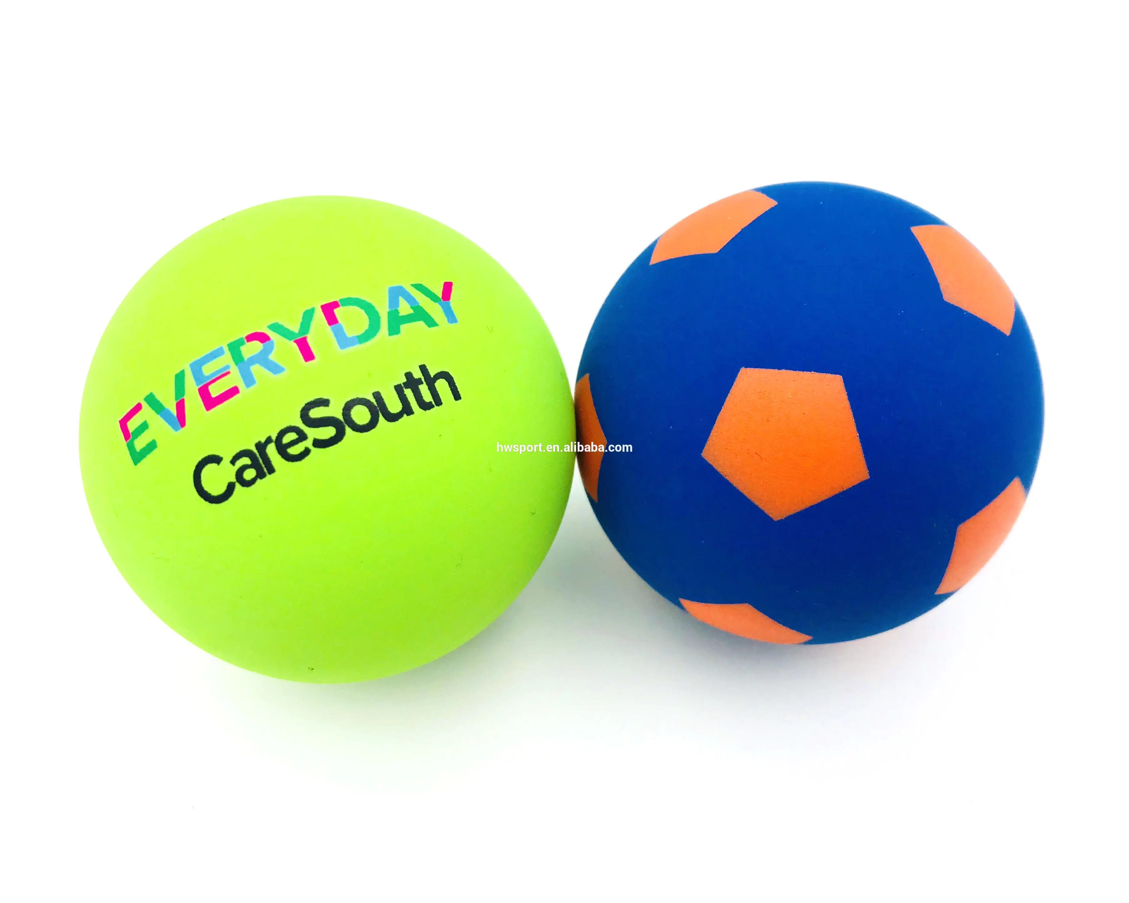 Hot Sale 60mm Customized Logo Printed High Bounce Rubber Toy Ball Hollow Rubber Balls Toys