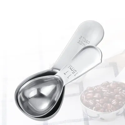 Gran oferta en línea 2024, nuevo producto, herramientas de cocina, espejo de acero inoxidable, cuchara de té y café, taza medidora para hornear, compatible con especias