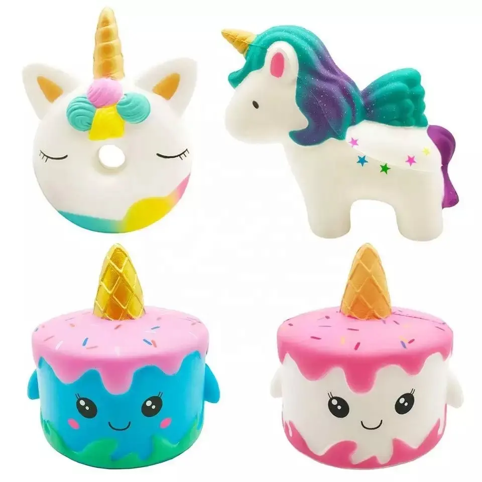 Factory sale squishy unicorn toys squishies slow rising kawaii cute colored unicorn toys for kids stress reliever toy juguetes