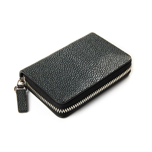Cartera de Cuero Genuino Personalizada para Hombre, de Gran Capacidad, con Espacio para Llaves, Cartera de Moda para Mujer con Diseño de Piel de Mantarraya para Uso Diario - Product Image 4