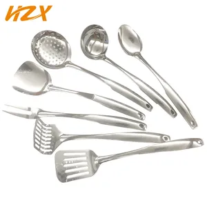 7 piezas de acero inoxidable utensilios de cocina set promocional cocina utensilios de cocina con mango hueco