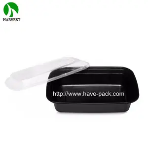 HR-24 Disposable plastic microwaveable Rectangular Food Container with lid