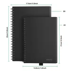 Newyes OEM B5 A5 Hardback PP Cover Recycled Stone Paper Waterproof Erasable Smart Reusable Notebook