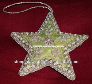 Zari Embroidery Christmas <b>Hanging</b> Ornament For Christmas Decoration - Product Image 1
