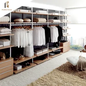 Muebles de armarios de fibra totalmente ensamblados para dormitorio, populares en Australia