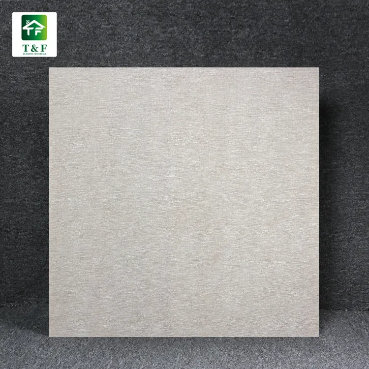 low price light color tile for wall and floor matte non-slip living room linen look rustic porcelain floor tile 600 x 600