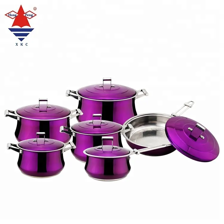 12pcs best quality casserole set stainless steel cooking pot set kitchen cookware