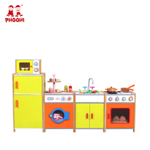 En Bois Meubles <span class=keywords><strong>de</strong></span> Cuisine jouet ensemble 5 pièces Enfants Cuisine jouer ensemble Asiatique jouer à faire semblant jouet - Product Image 1
