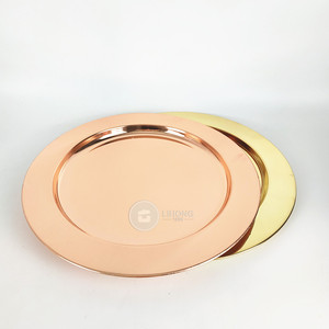 Plateaux de présentation en acier inoxydable doré pour hôtel et restaurant - Product Image 1
