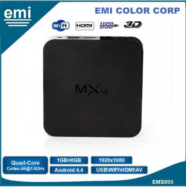 Quad Core Amlogic S805 Android TV Box 1GB+8GB RAM Android 4.4 Built-in WiFi HD Smart PC TV Streaming Media Player 8GB ROM Custom