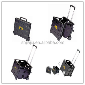 Chariot de courses pliable en plastique avec poignée réglable pour supermarché – Le chariot utilitaire indispensable - Product Image 3