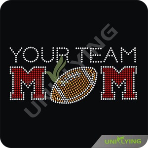Belle maman du football Motif <span class=keywords><strong>strass</strong></span> pour <span class=keywords><strong>Tee</strong></span> shirts - Product Image 1