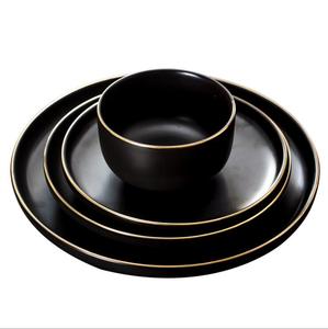 Premier choix créatif nordique fine noir traçage or dîner en porcelaine <span class=keywords><strong>ensemble</strong></span> de vaisselle - Product Image 5