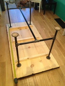 Bar à café DIY avec raccord de tuyau en fer forgé brut rétro noir fileté BS <span class=keywords><strong>1</strong></span>/2 pouce, bride de sol - Product Image 2