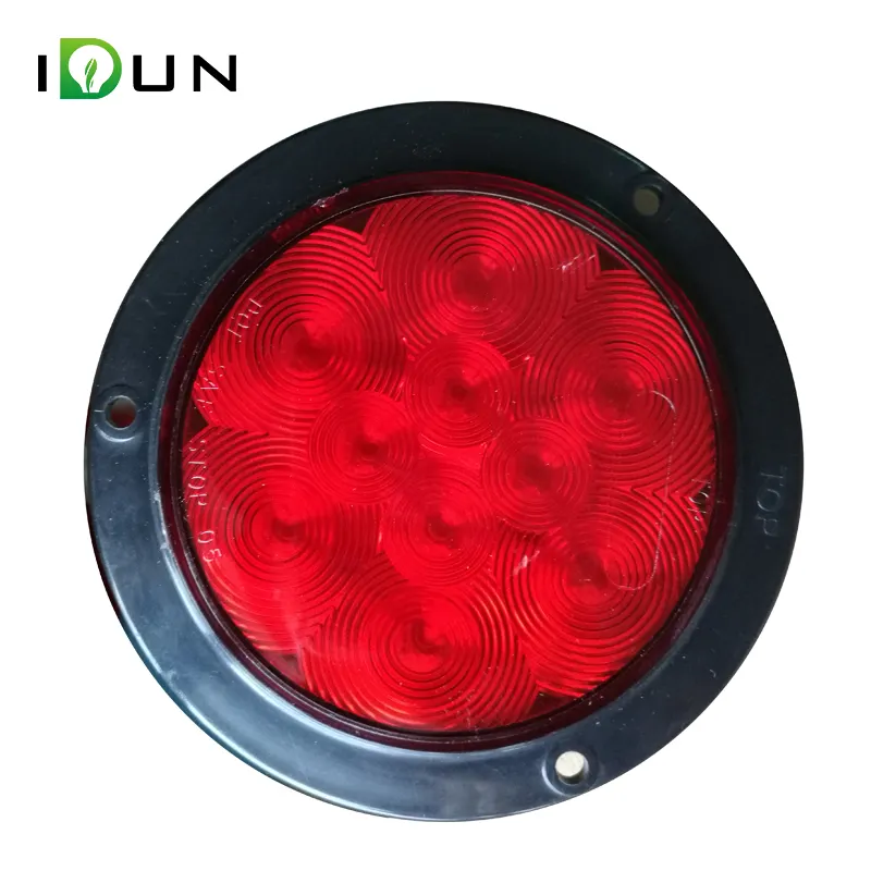 Melhor Escolha 10 Alta Qualidade Straw Hat LED 4 inch round 10 led truck trailer Red taillight com flange