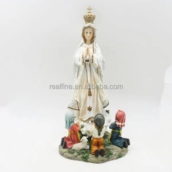 NIZZA SOUVENIR PORTOGALLO FATIMA VERGINE MARIA STATUA CON IL 3 SHEPPARDS