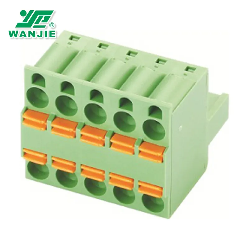 WJ2EDGKDH-5.08 Blok Terminal Tanpa Sekrup Colokan Depan Laras 5.08Mm