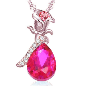 Collana di Cristallo con Lacrima d'Angelo Rosa, Gioielli alla Moda per Feste e Accessori - Product Image 5