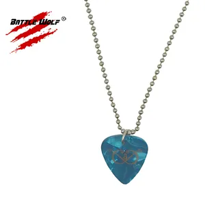 Colorful Custom Design Logo Guitar Pick Necklace Personalized