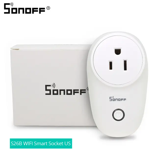 Sonoff S26E S26F Steker Wifi Soket Daya Sakelar Kontrol Aplikasi Nirkabel