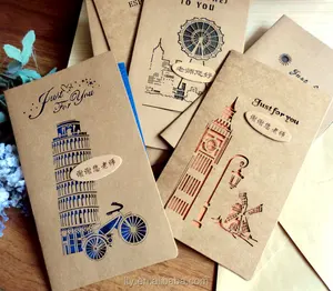 Benutzerdefinierte tourist souvenir karte papier laser cut druck
