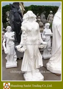 사용자 정의 야외 생활 크기 돌 조각 대리석 누드 여자 동상