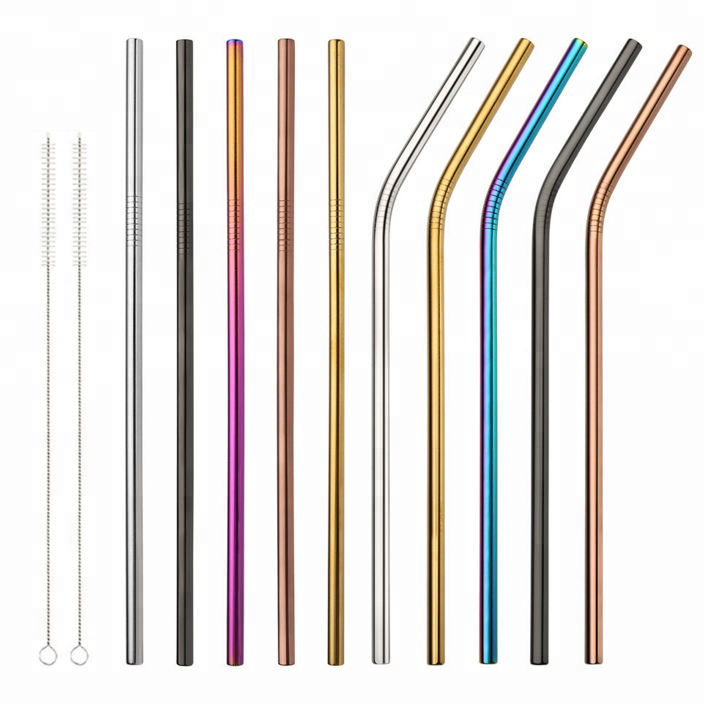 Wholesale cheap bar accessories beverage portable reusable metal stainless steel drinking straw