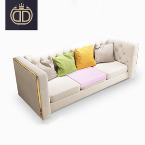 Italiana Moderna tela blanca sofá seccional diseño Sala sofá nuevo modelo lujo tufted sofá conjuntos - Product Image 1