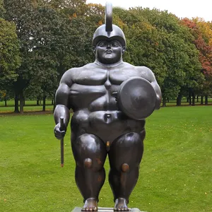 Quente De Fundição De Bronze Escultura de Guerreiro Botero Bronze Estátua de Soldado Romano