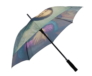 Caractère impression mona lisa stright poignée bâton parapluie - Product Image 2