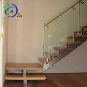 Einfache Installation Benutzer definierte Treppe mit rahmenloser Glasscheibe Balustrade Mono Stringer Treppe