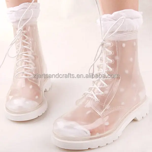 Martin transparente de pvc Botas de lluvia para las mujeres