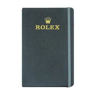 Großhandel Custom Branded Grau Leinen Hardcover A5 Planer Notebook Mit Goldfolie Stempel Logo