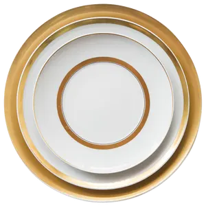 Corelle المائدة مجموعات اليدوية الجملة الذهب العظام الصين عشاء مجموعة