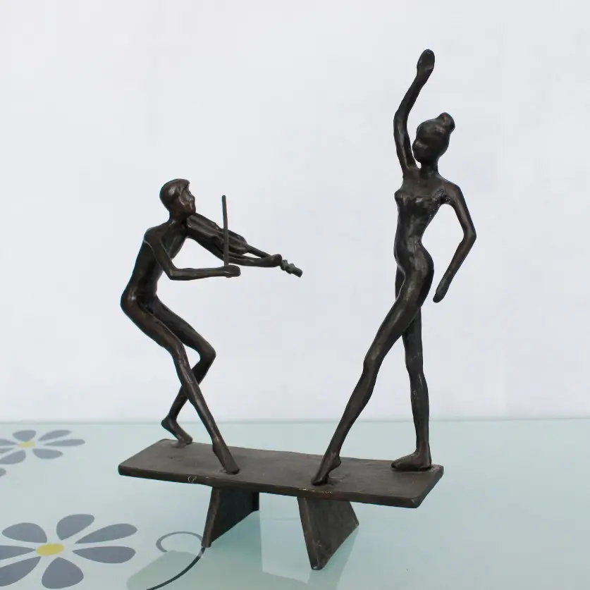 La música y la danza pequeñas esculturas de bronce para la decoración del hogar 10025-c