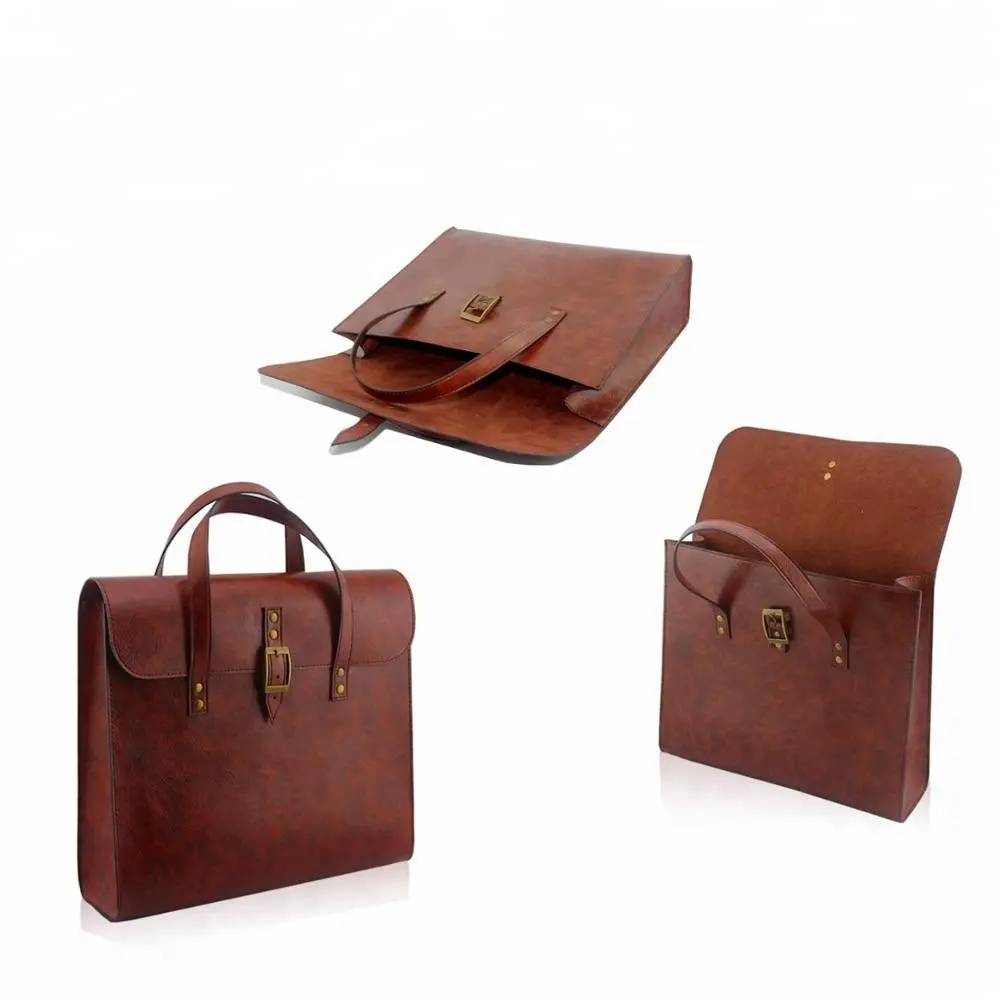Portable tote woman burgundy vintage PU leather bag handbag company